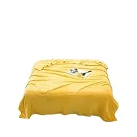 llavid couverture couverture d'hiver simple couverture rectangle À double côté alimentation rectangle-jaune-150x200cm