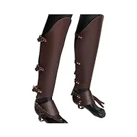 boots greaves de renaissance médiévale chaussures couvertures pu le cuir bottes de pirate couvertures chevaliers gardes de jambe fausse costume steampunk
