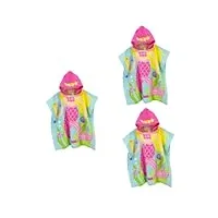 aboofan 3 pièces serviette de bain coton enfant serviettes de plage à capuche pour enfants serviette de douche à capuche poncho de bain bébé rose gaze changer de vêtements