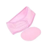 frcolor lot de 4 bandeaux lavants pour le visage - gant de toilette pour le visage - bandeau élastique - shaker à boules de riz - bulle rose - misseuse - tissu domestique