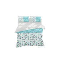 epikasa housse de couette double motif de fleurs - pour le lit - sac, avec taie d'oreiller - soft - pour la chambre à coucher, chambre d'enfant - nature - multicolore en 70% coton, 30% polyester, 200x250 cm am8681847246367