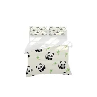 epikasa housse de couette double animaux panda - pour lit - sack, avec taie d'oreiller - douce - pour chambre à coucher, chambre d'enfant - animaux - noir, blanc, vert en 70% coton, 30% polyester, 200x250 cm am8681847245636