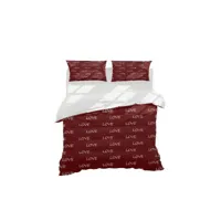 epikasa housse de couette double amour et retour - pour lit - sack, avec taie d'oreiller - douceur - pour chambre à coucher, chambre d'enfant - amour - rouge, blanc en 70% coton, 30% polyester, 200x250 cm am8681847245810