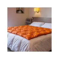 plaid jacquard orange 90x150 cm 90% duvet neuf