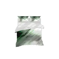 epikasa housse de couette double abstrait nature - pour lit - sack, avec taie d'oreiller - soft - pour chambre à coucher, chambre d'enfant - abstract - vert, noir, blanc en 70% coton, 30% polyester, 200x250 cm am8681847246558
