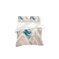epikasa housse de couette double fantaisie abstraite - pour lit - sack, avec taie d'oreiller - soft - pour chambre à coucher, chambre d'enfant - abstract - bleu, beige en 70% coton, 30% polyester, 200x250 cm am8681847245544