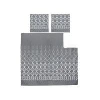 parure de lit 300x240 cm 100% coton forever gris gris foncé 3 pièces