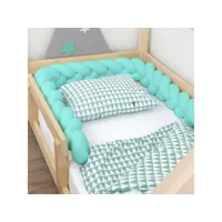 tour de lit tressé enfant et adulte - vert menthe - 20 x 500 cm #ds