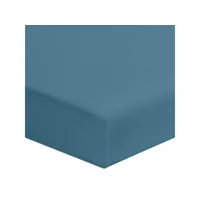 drap housse bleu minéral 100% coton biologique bonnet 30 cm 200x200 cm