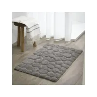 sealskin tapis de bain pebbles coton 60x90 cm gris