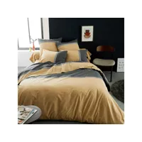 parure de lit percale macassar moka 260x240 cm - tradilinge