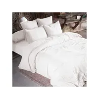 parure de lit double gaze de coton blanc 240x220 cm