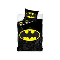 batman logo black - parure de lit enfant - housse de couette coton smul100117811
