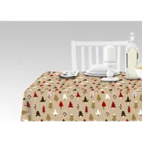 nappe avec impression numérique, 100% made in italy nappe antidérapante pour salle à manger, lavable et antitache, modèle noël - redearth, cm 180x140 8052773034999