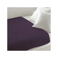drap plat uni en polycoton - 240 x 290 cm - violet