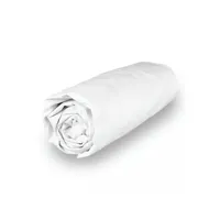 drap housse en coton 200x200 cm percale blanc, par soleil d'ocre