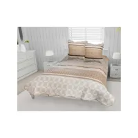couvre-lit boutis coton 240x260 cm amanda avec 2 taies d'oreiller