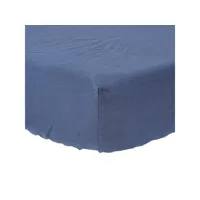 homescapes drap-housse en lin lavé bleu marine - 90 x 190 cm bl1505a