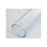 nappe transparente rectangulaire 140 x 300 cm - 0,80 mm d’épaisseur- cristal pvc transparent - livraison roulée sur tube