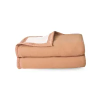 couverture pure laine vierge woolmark 500g/m² volta 240x300 cm marron sable