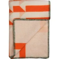 røros tweed - kvam couverture en laine 200 x 135 cm, orange