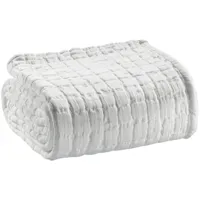 couvre lit stonewash swami blanc 180 coton