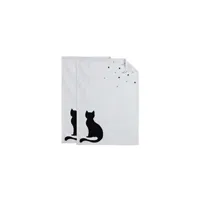 torchon aubry gaspard - torchon de cuisine en coton (lot de 2) chat noir et blanc