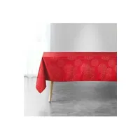 nappe de table douceur d'interieur nappe rectangle 140 x 240 cm jacquard fils metallises artifice rouge/or