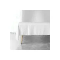 nappe de table douceur d'interieur nappe rectangle 140 x 300 cm jacquard fils metallises etoiles blanc/argent