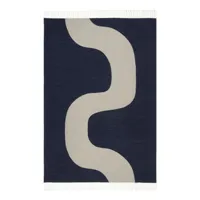 marimekko - plaid plaids en tissu, laine couleur bleu 130 x 180 1 cm designer maija isola made in design