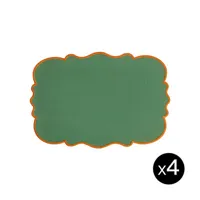 bitossi home - set de table smerlo en tissu, lin couleur vert 33 x 48 1 cm made in design