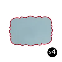 bitossi home - set de table smerlo en tissu, lin couleur bleu 33 x 48 1 cm made in design