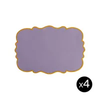 bitossi home - set de table smerlo en tissu, lin couleur violet 33 x 48 1 cm made in design