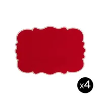 bitossi home - set de table smerlo en tissu, lin couleur rouge 33 x 48 1 cm made in design