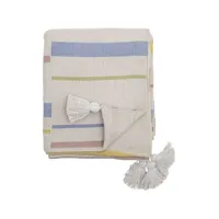 bloomingville - plaid plaids en tissu, coton recyclé couleur multicolore 160 x 130 0.1 cm made in design