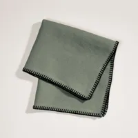 serviette de table nino kaki grisé et feston noir - vert