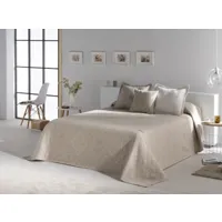 couvre lit en coton beige 250x270