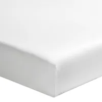 drap housse uni en percale de coton blanc 200x200
