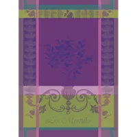 torchon  pur coton violet 56x77