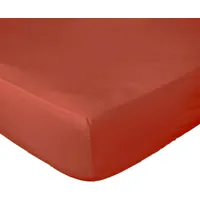 drap housse percale de coton rouge 200x200 cm