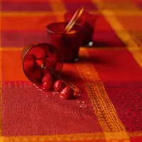 nappe carrée enduit imperméable pur coton rouge 175x175 cm