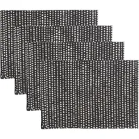 serviettes de table (x4) coton  45x45 noir