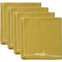 serviettes de table (x4) coton  45x45 jaune zeste