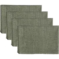 serviettes de table (x4) coton  45x45 vert lichen
