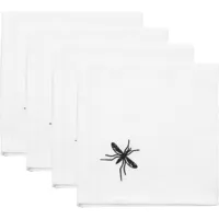 serviettes de table (x4) coton  45x45 blanc / noir