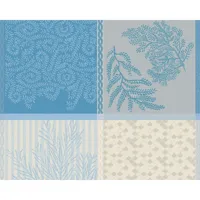 set enduit imperméable pur coton bleu 40x50