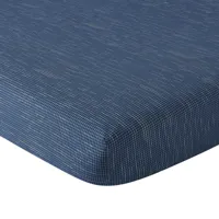 drap housse coton biologique bleu foncé 180x200 cm