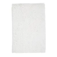 tapis de bain mèche uni en polyester blanc 50x80 cm