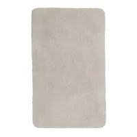 tapis de bain microfibre très doux uni blanc crème 70x120