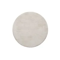 tapis de bain microfibre rond très doux uni blanc crème d90